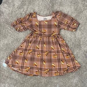 Girls' Pokemon Plaid Dress with Eevee Print